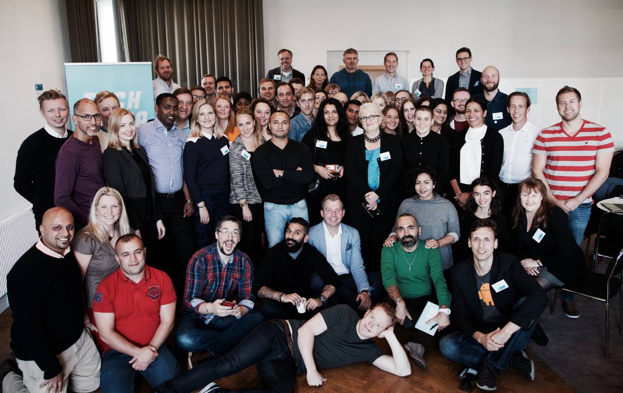 Participants, trainers, and U.S. Department of State staff at TechCamp Scandinavia